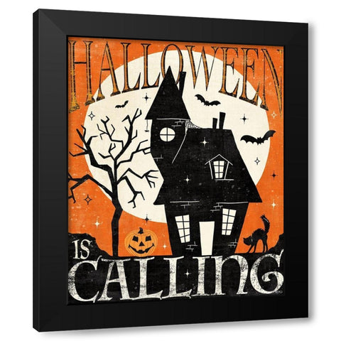 Halloween is Calling III Black Modern Wood Framed Art Print by Charron, Veronique