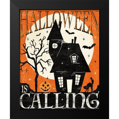 Halloween is Calling III Black Modern Wood Framed Art Print by Charron, Veronique
