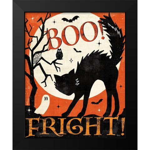 Halloween is Calling V Black Modern Wood Framed Art Print by Charron, Veronique