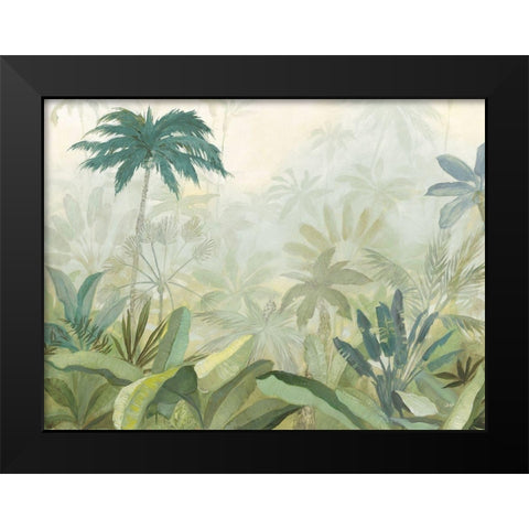 Lush Tropics Blue Black Modern Wood Framed Art Print by Purinton, Julia
