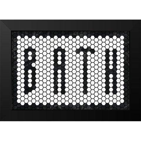 Bath Tiles Black Modern Wood Framed Art Print by Wild Apple Portfolio