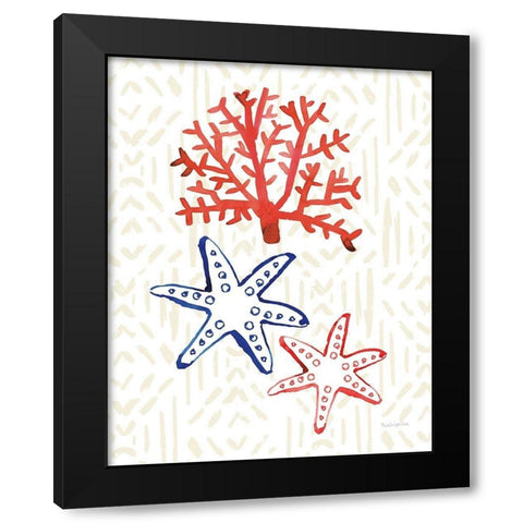 Salty Waves II Black Modern Wood Framed Art Print with Double Matting by Charro, Mercedes Lopez