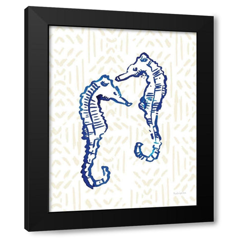 Salty Waves IV Black Modern Wood Framed Art Print with Double Matting by Charro, Mercedes Lopez