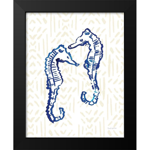 Salty Waves IV Black Modern Wood Framed Art Print by Charro, Mercedes Lopez