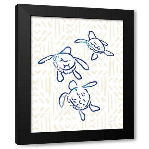 Salty Waves VI Black Modern Wood Framed Art Print by Charro, Mercedes Lopez