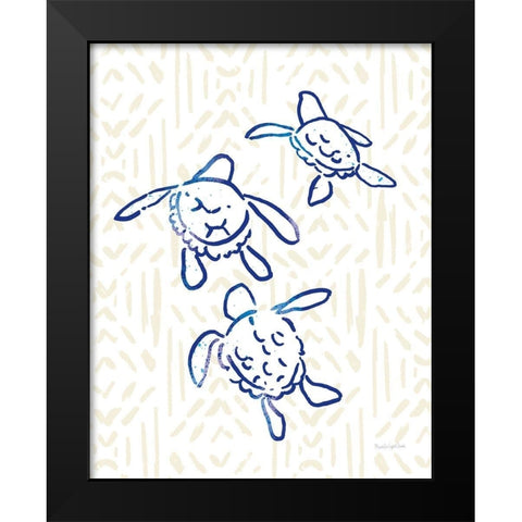 Salty Waves VI Black Modern Wood Framed Art Print by Charro, Mercedes Lopez