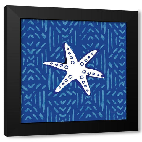 Salty Waves X Black Modern Wood Framed Art Print by Charro, Mercedes Lopez