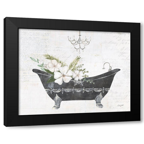 Floral Bath I Black Modern Wood Framed Art Print with Double Matting by Prahl, Courtney