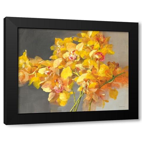 Orchid Dreaming Black Modern Wood Framed Art Print with Double Matting by Nai, Danhui