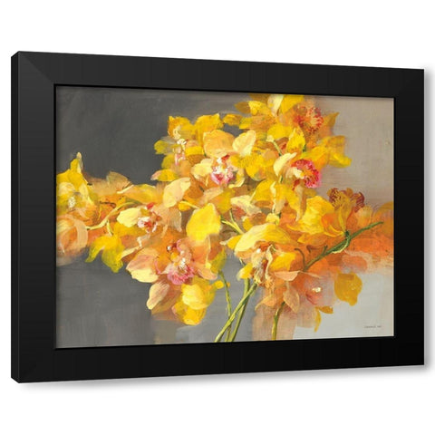 Orchid Dreaming Black Modern Wood Framed Art Print by Nai, Danhui