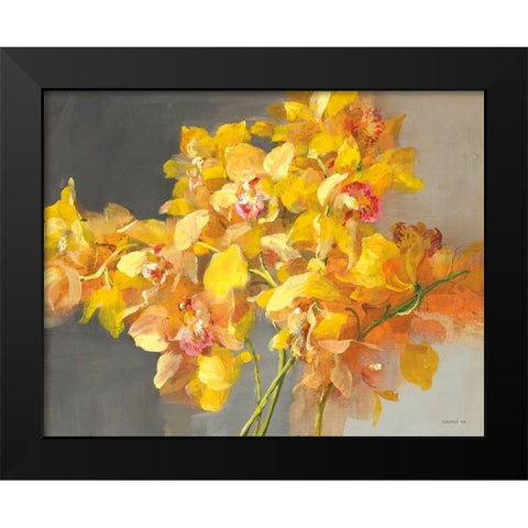 Orchid Dreaming Black Modern Wood Framed Art Print by Nai, Danhui