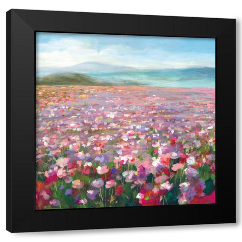 Headland Wildflowers Black Modern Wood Framed Art Print by Nai, Danhui