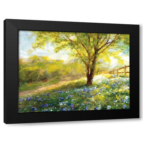 Field of Bluebells Black Modern Wood Framed Art Print with Double Matting by Nai, Danhui