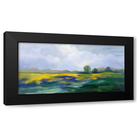 Spring Green Black Modern Wood Framed Art Print by Vassileva, Silvia