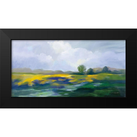 Spring Green Black Modern Wood Framed Art Print by Vassileva, Silvia