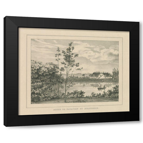 French Park Etching I Black Modern Wood Framed Art Print by Wild Apple Portfolio