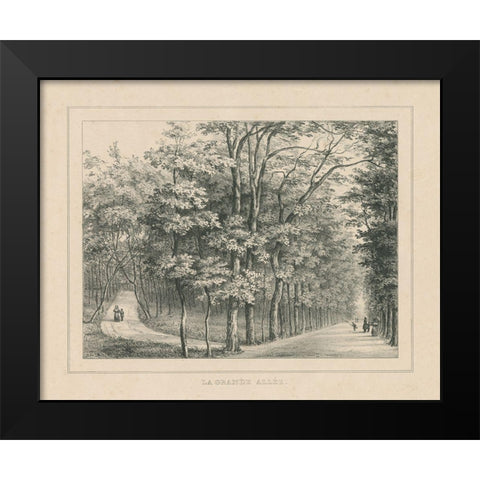 French Park Etching II Black Modern Wood Framed Art Print by Wild Apple Portfolio