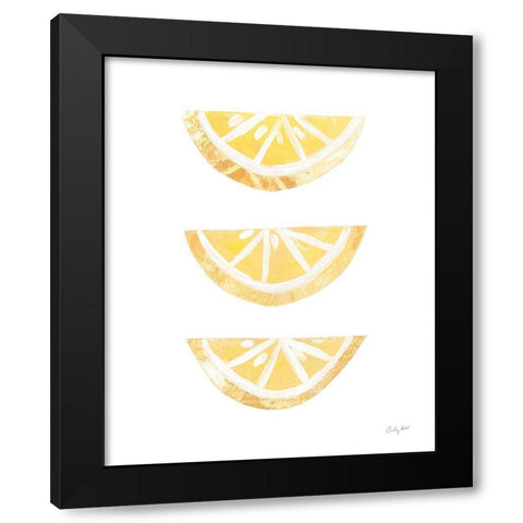 Lemon Slices I Black Modern Wood Framed Art Print with Double Matting by Prahl, Courtney