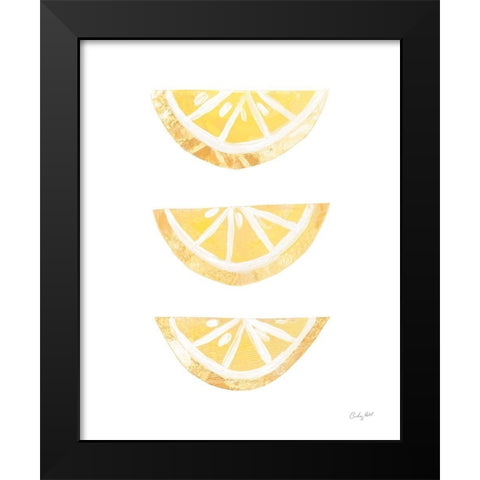 Lemon Slices I Black Modern Wood Framed Art Print by Prahl, Courtney