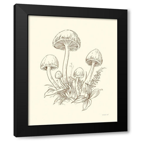 Nature Sketchebook IX Brown Black Modern Wood Framed Art Print by Nai, Danhui