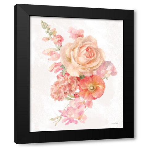 Sorbet Floret II Black Modern Wood Framed Art Print with Double Matting by Nai, Danhui