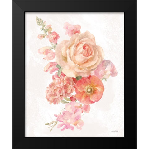 Sorbet Floret II Black Modern Wood Framed Art Print by Nai, Danhui