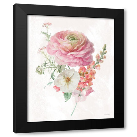 Sorbet Floret V Black Modern Wood Framed Art Print by Nai, Danhui