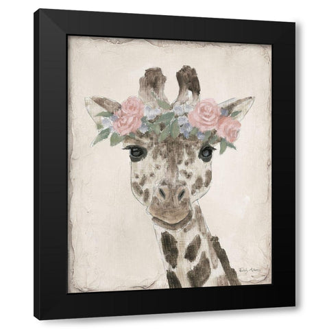 Flower Friends II Neutral Black Modern Wood Framed Art Print with Double Matting by Adams, Emily