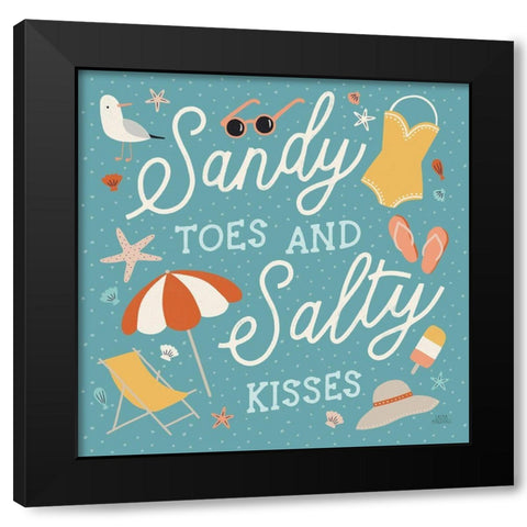 Beach Vibes II Black Modern Wood Framed Art Print with Double Matting by Marshall, Laura