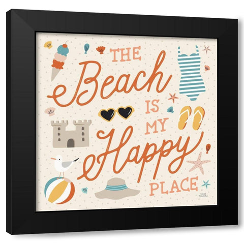Beach Vibes IV Black Modern Wood Framed Art Print by Marshall, Laura