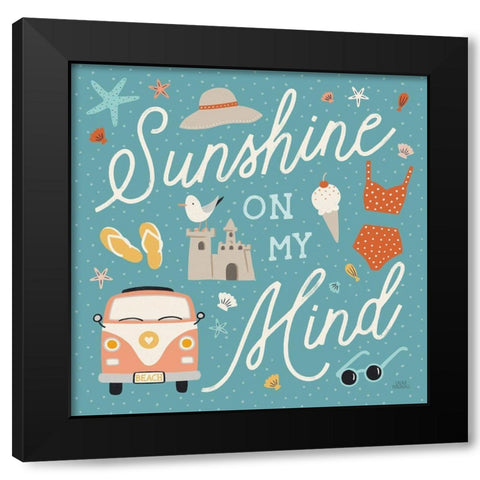 Beach Vibes V Black Modern Wood Framed Art Print with Double Matting by Marshall, Laura