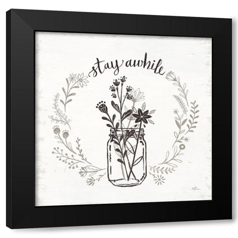 Our Nest VIII Stay Awhile Black Modern Wood Framed Art Print by Penner, Janelle