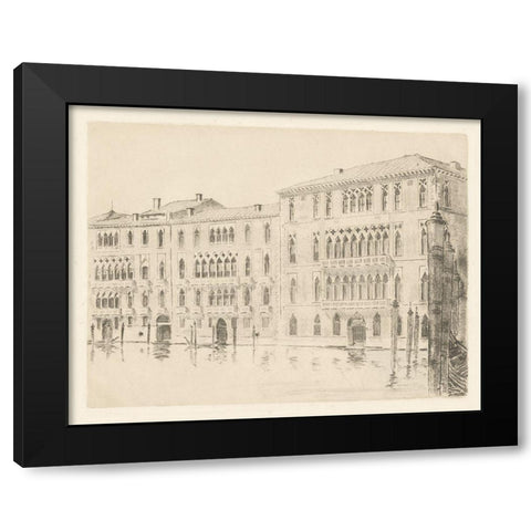 Venice Etching Black Modern Wood Framed Art Print by Wild Apple Portfolio