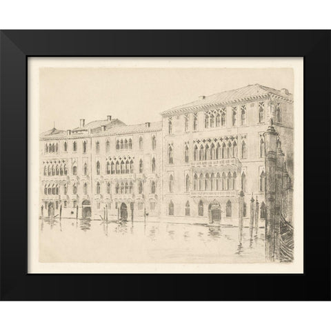 Venice Etching Black Modern Wood Framed Art Print by Wild Apple Portfolio