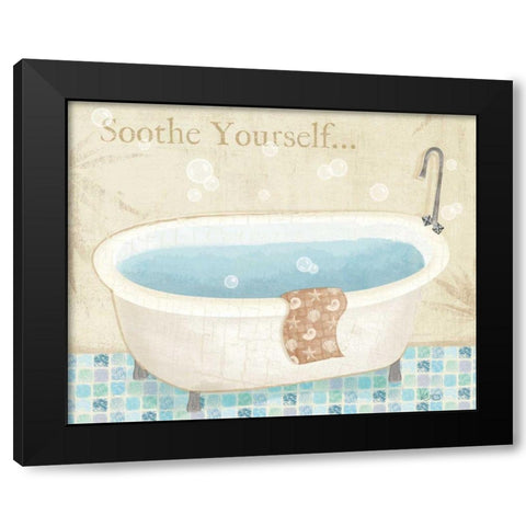 Mosaic Bath I Black Modern Wood Framed Art Print with Double Matting by Charron, Veronique