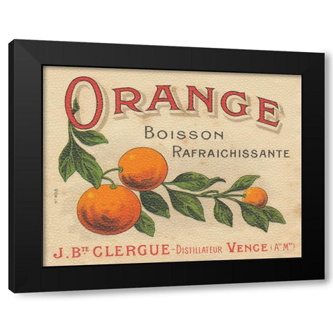 Orange Label Black Modern Wood Framed Art Print by Wild Apple Portfolio