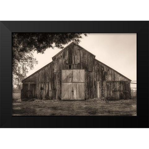 Hiding from the Rain Black Modern Wood Framed Art Print by Larson, Nathan