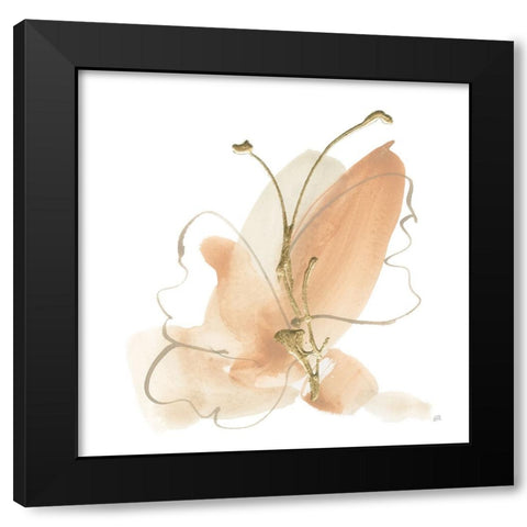 Butterfly Flower II Black Modern Wood Framed Art Print by Paschke, Chris
