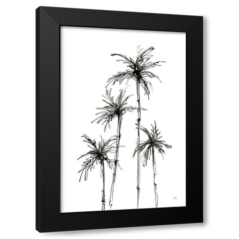 Shadow Palms III Black Modern Wood Framed Art Print with Double Matting by Paschke, Chris