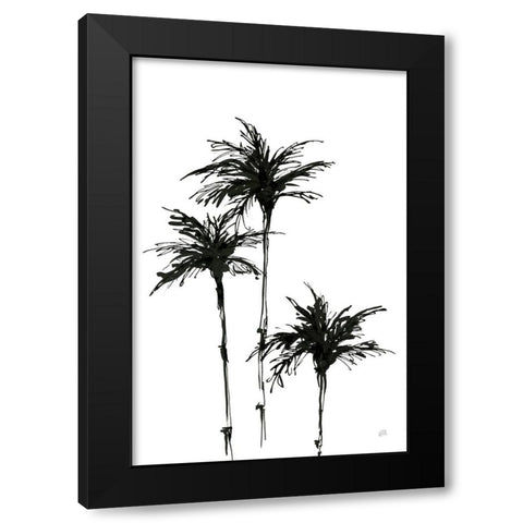 Dark Palms II Black Modern Wood Framed Art Print by Paschke, Chris