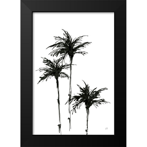 Dark Palms II Black Modern Wood Framed Art Print by Paschke, Chris