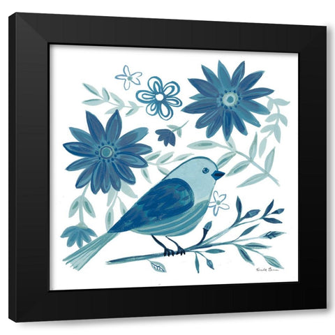 Blue Bird I Black Modern Wood Framed Art Print by Zaman, Farida
