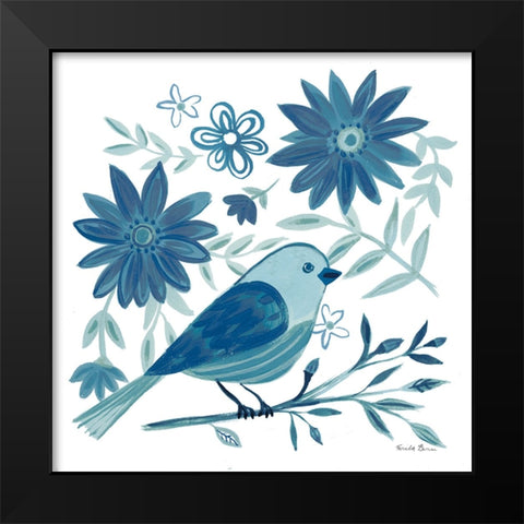 Blue Bird I Black Modern Wood Framed Art Print by Zaman, Farida
