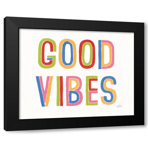 Rainbow Words I Crop Black Modern Wood Framed Art Print by Marshall, Laura