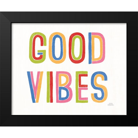 Rainbow Words I Crop Black Modern Wood Framed Art Print by Marshall, Laura