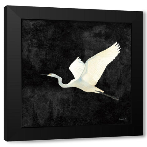Egret Alighting II Flipped Black Black Modern Wood Framed Art Print with Double Matting by Lovell, Kathrine