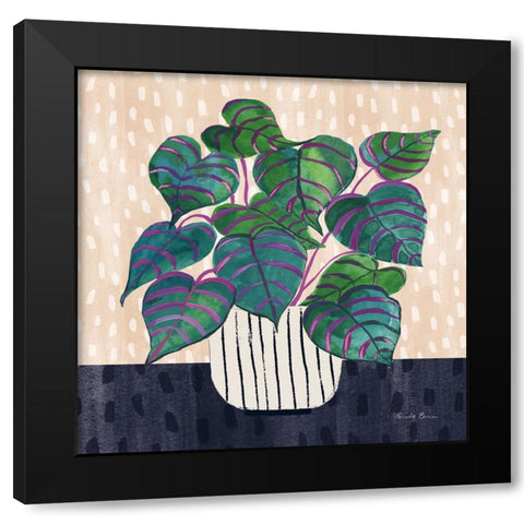 Potted Jewels I Abstract Black Modern Wood Framed Art Print by Zaman, Farida