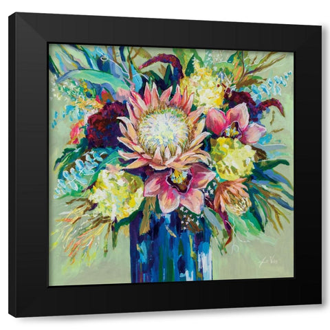 Marias Bouquet Sage Black Modern Wood Framed Art Print with Double Matting by Vertentes, Jeanette