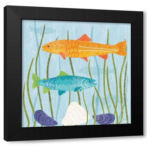Coastal Vibes III Black Modern Wood Framed Art Print with Double Matting by Charron, Veronique