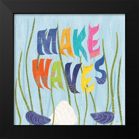 Coastal Vibes V Black Modern Wood Framed Art Print by Charron, Veronique